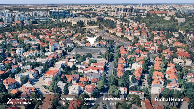 Cotroceni  - Str. Elefterie  Zona Protejata  Teren 1240 MP - Deschidere 16ML